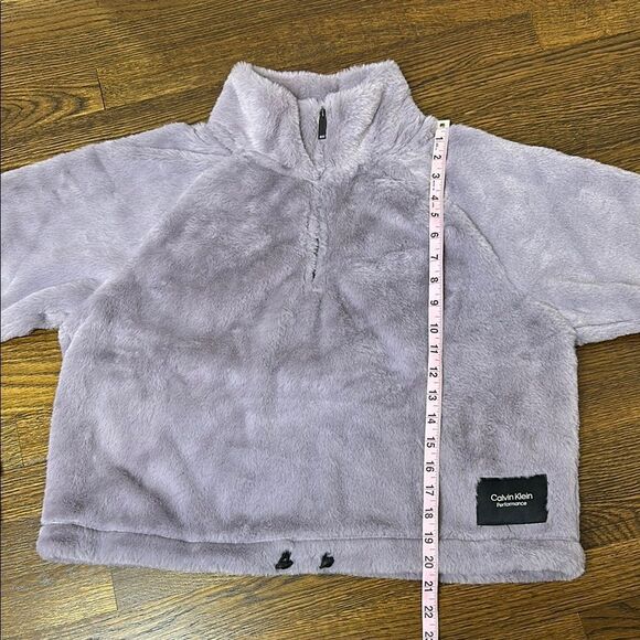 Calvin Klein Dusty Lavender Fleece 1/2 zip Crop Jacket - Size Large - Picture 5 of 9